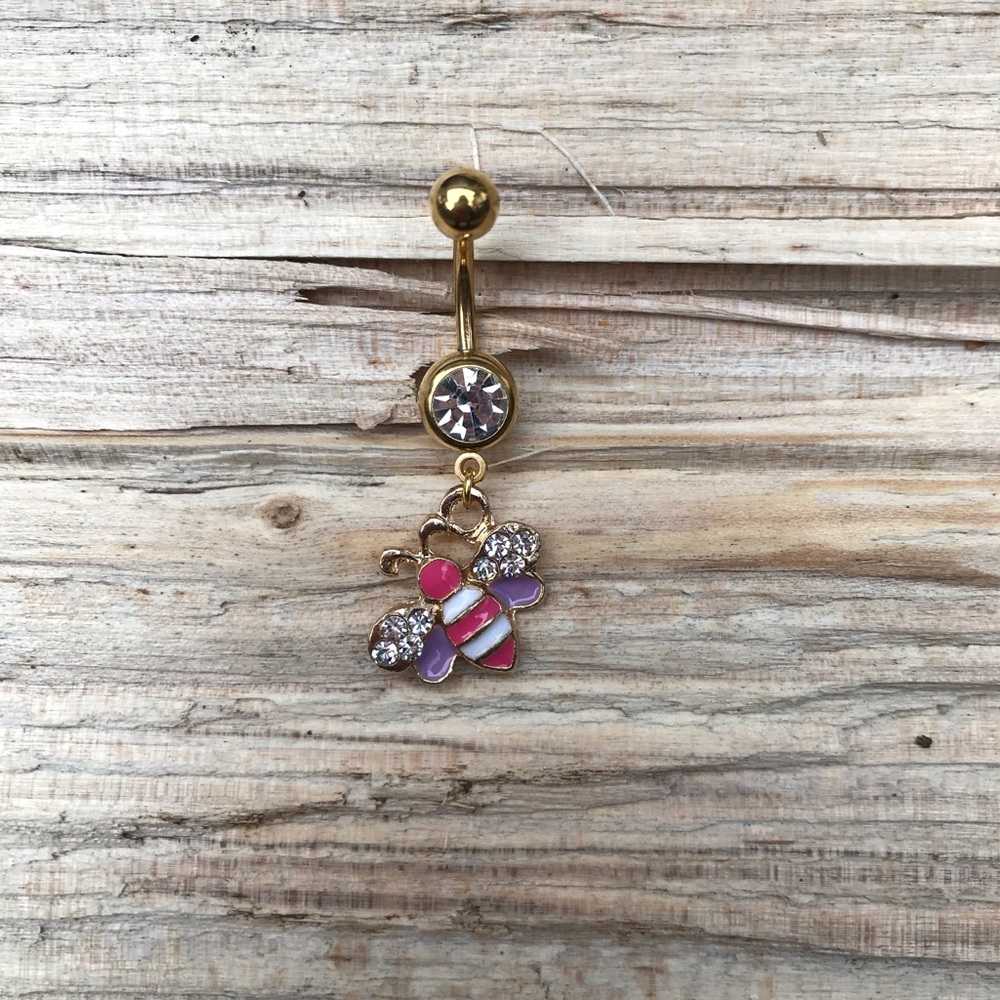 Gold Bee Belly Button Navel Ring